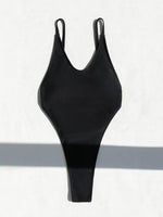 DEKA Black V Neck One-Piece Swimwear Women's Elegant Retro Black Backless Swimsuit High Waist Bathing Suit