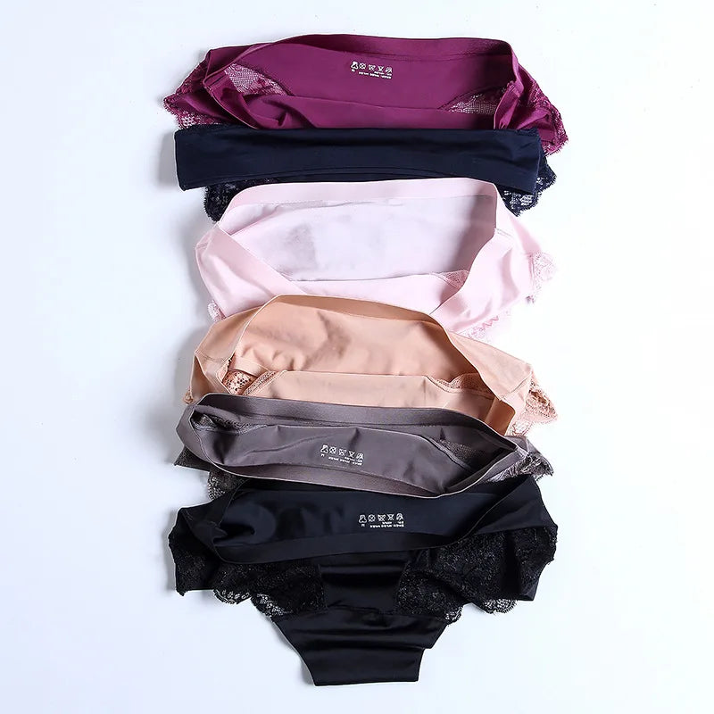 Women's Panties Sexy Lace Seamless Female Underwear Low-Waist Plus Size XXXXL Elasticity Briefs for Ladies Breathable Lingerie
