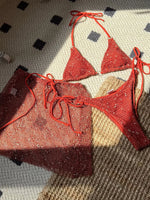With Fishnet Sarong Skirt Halter Micro Bikini Women Swimwear Female Swimsuit Three-pieces Bikini Set Bathing Suit Swim Beachwear