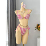 4PCS Striped With Long Sleeve Pants Bikini Female Swimsuit Women Swimwear Bather Bathing Suit Swim Four-pieces Bikini set K8072