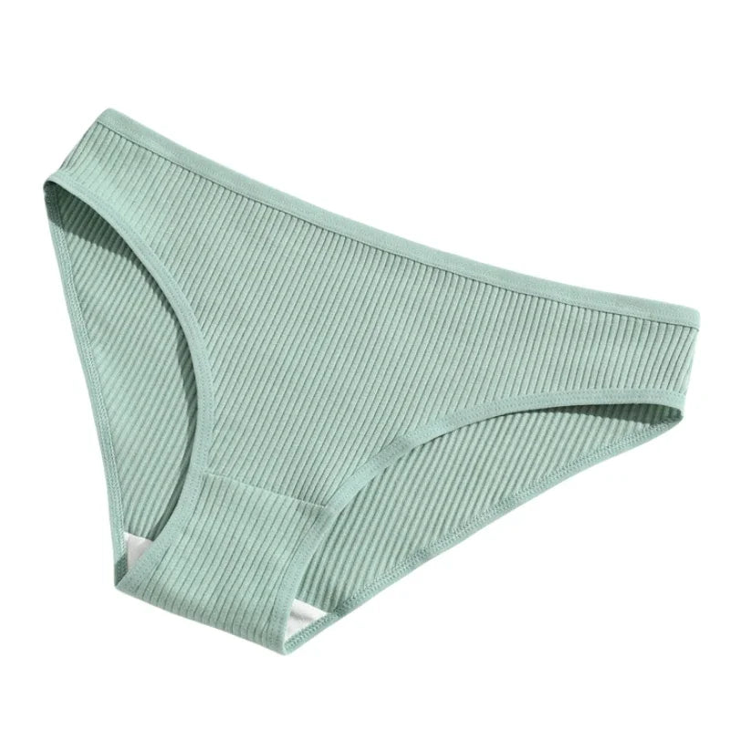 4Pcs/Set Cotton Panties For Women Low Rise Underwear Breathable Briefs Solid Color Sports Underpants Female Lingerie