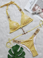 Halter Crystal Rhinestone Diamond Bikini 2026 Female Swimsuit Women Swimwear Two Pieces Bikini set Brazilian Bathing Suit Swim