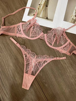 Toucheart Erotic Lingerie Panty 2PCS Thin Model See-through Lace Big Breasts Appear Smaller and Prevent Sagging Delicate Bra Set