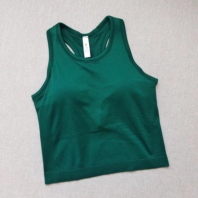 Sports Short Vest Sleeveless, Breathable, Sweat-Absorbent, Wearing Running and Fitness Training Yoga Clothes.