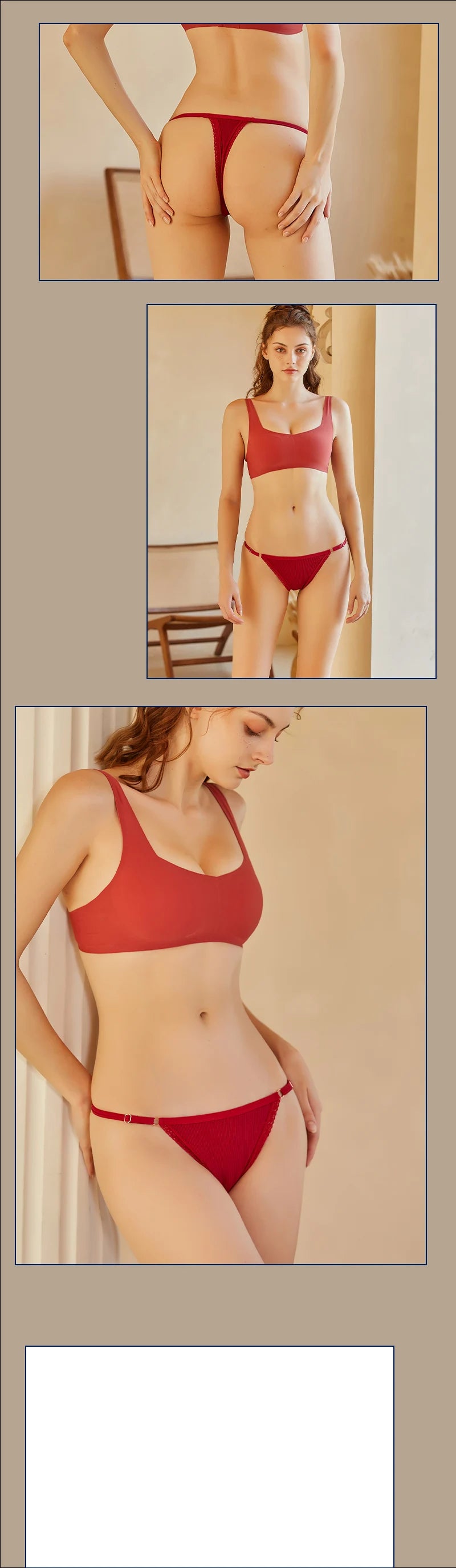 3Pcs G-String Cotton Sexy Women Thongs Adjustable Belt Seamless Panties Breathable Low Waist Lingerie Female Soft Solid Color
