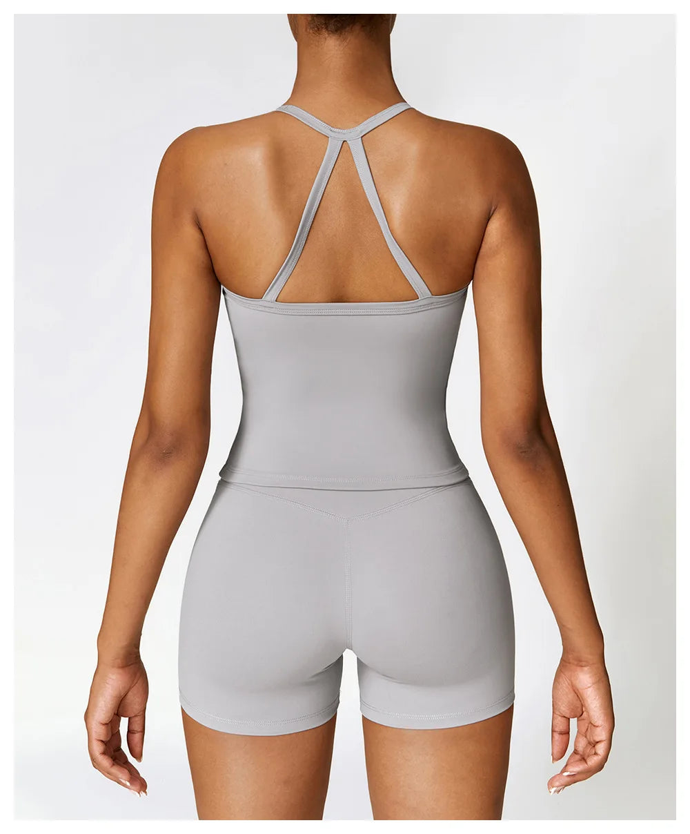 Strappy Sports Bra For Women Gym Workout Tops Sexy Yoga Bra Gather Fitness Push Up Training Running Female Sport Vest
