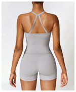 Strappy Sports Bra For Women Gym Workout Tops Sexy Yoga Bra Gather Fitness Push Up Training Running Female Sport Vest