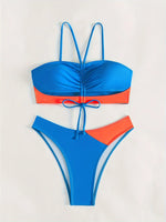 ZTVitality Sexy Patchwork Bikini Set 2025 New Arrival Biquini Padded Bra Drawstring Swimsuit Women's Swimwear Summer Beachwear
