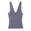 Women's Fashionable Casual V-neck Ribbed Top Multicolor Ribbed Deep V Neck Sleeveless Top Slim Fit Casual Top For Women ZEPW
