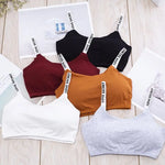 Cotton Bras For Women Nonwire Bra Tube Top Seamless Underwear Letter Strap Soft Bra Removable Pads Sexy Lingerie