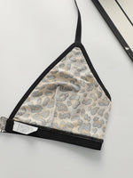 Leopard print black 2-piece set without steel rim or chest cushion women underwear with sexy straps girls' bra Lingerie MR3475