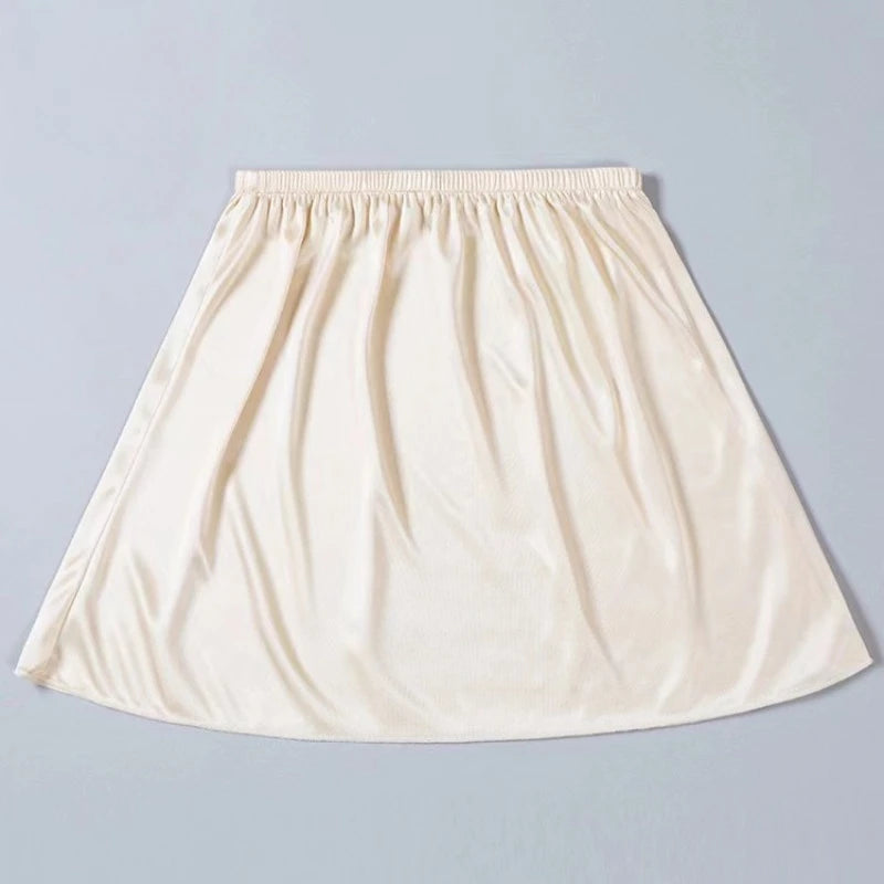 Summer Women's Intimates Casual Mini Lined Skirts Elastic Slips Underskirt Ladies Basic Half Petticoat Intimates Sleepwear