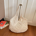 Yarn Hollow Out Large Capacity Shoulder Bags Summer New Ladies Bags Casual Soft Versatile Women's Handbags