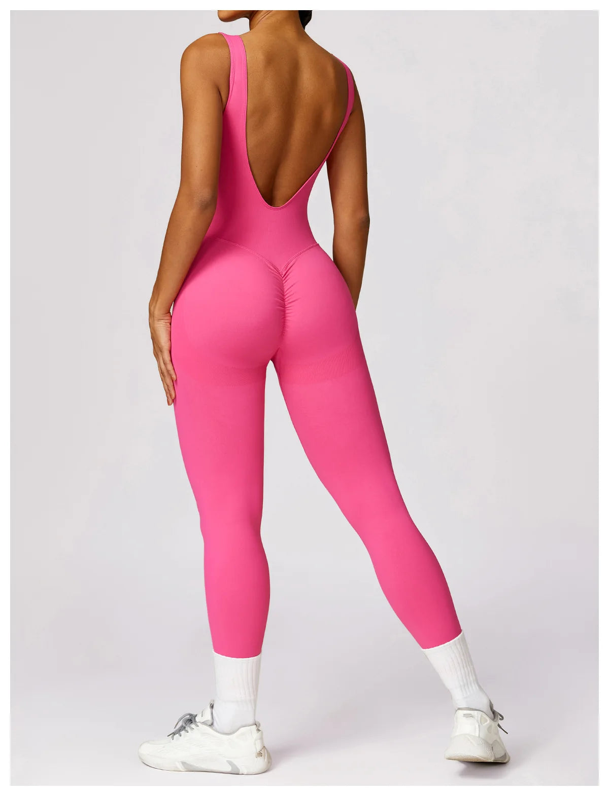 Seamless One-piece Suit Women Sports Jumpsuit Push up Yoga Suit Backless Sportswear Set Women Sleeveles Workout Bodysuits Female