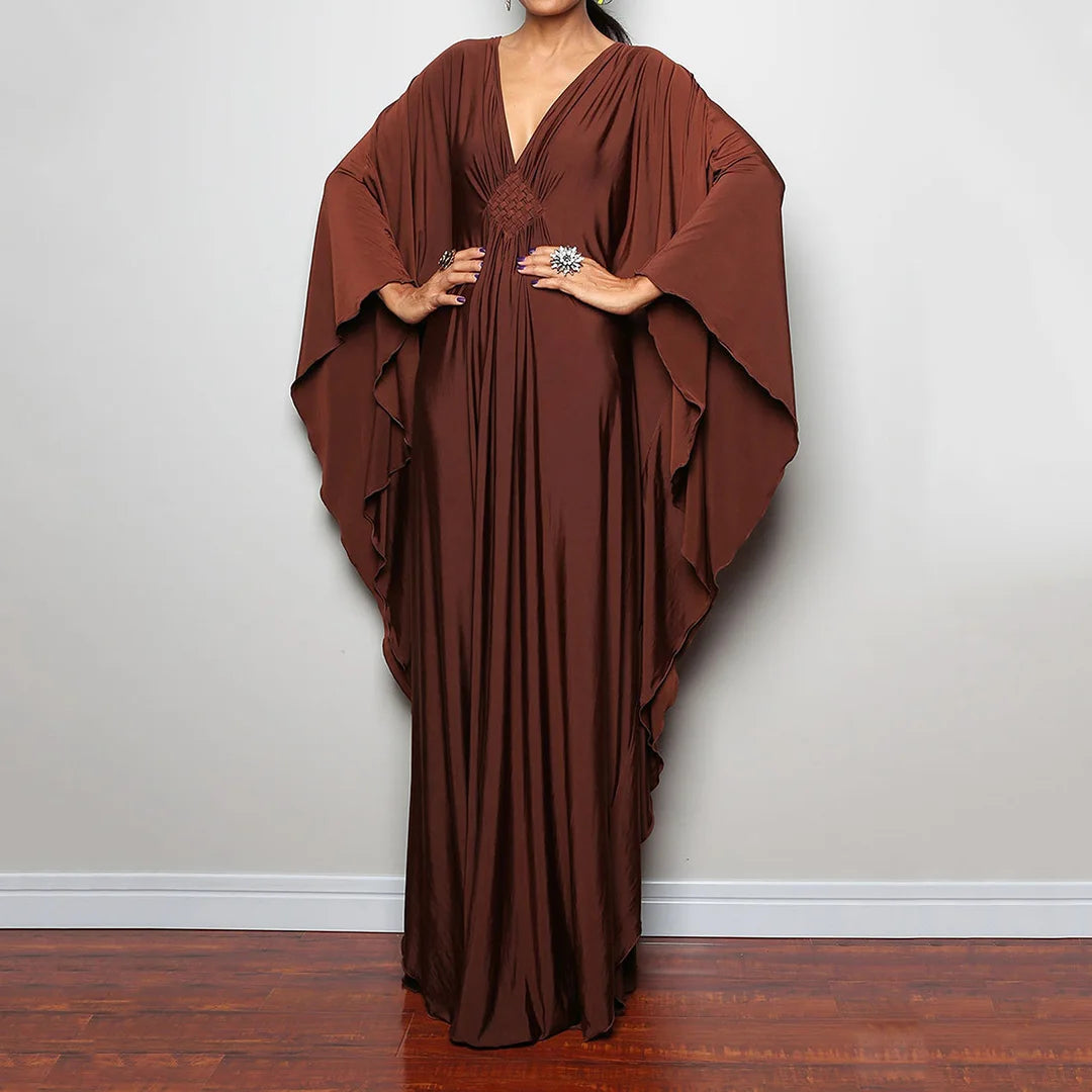 Greek Goddess Long Dress Batwing Sleeve Tunic Beach Cover Up Cover-ups Beach Dress Beach Wear Beachwear Kaftan Maxi Dress V4427