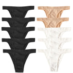 10Pcs/Set Women Seamless Panties Ribbed Underwear Sexy Lingerie High Leg Cut Female Sports Underpants Femme Thongs