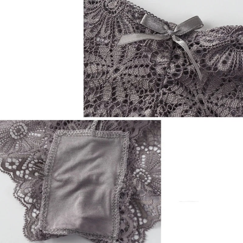 Women Lace Sexy Lingerie Set Push Up Bra Low-Rise Panties Underwear Set Sexy Wireless Bralette Comfort Breathable Brief Set