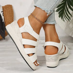 2026 New Ankle Buckle Women Wedge Sandals Patchwork Platform Sandals Breathable Comfort Non-slip Soft Sole Gladiator Shoes Women