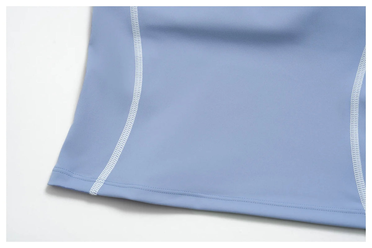 2PCS Women Yoga Sets Color Contrast Hanging Neck V Neck Slimming Sports Tank Top Flip High Waist Shorts Gym Running Fitness Suit