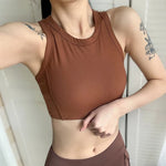 Women's Quick Drying Breathable Yoga Sports Vest I-Shaped Back Sports Bra Fitness Bra Chest Cushion Support