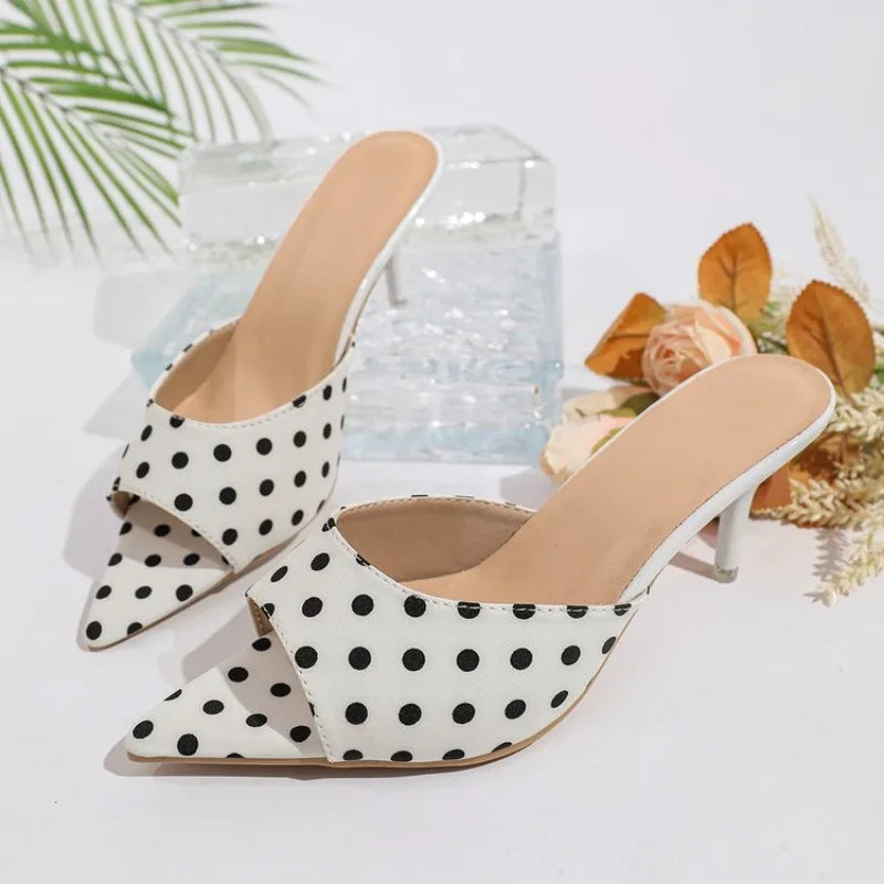 2026 Summer Fashion Concise Style High Heels Sexy Women Slippers Heels Breathable Slippers Square