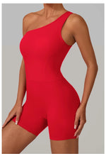 One Shoulder Women Sports Jumpsuit Sleeveless Yoga Rompers Backless Sportswear Women Workout One Piece Bodysuits Female