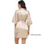 New Bathrobe Bride Satin-Silk Robe Women Bridal Party Sister Team Mother Shower Gift Bridesmaid Wedding Short Robes YE7883