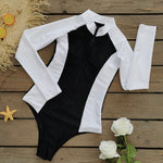 2026 Surfing Sport Swimsuit Long Sleeves Women One Piece SwimsuitSwimwear Solid Monokini Bathing Suit Tropical Bodysuit Female