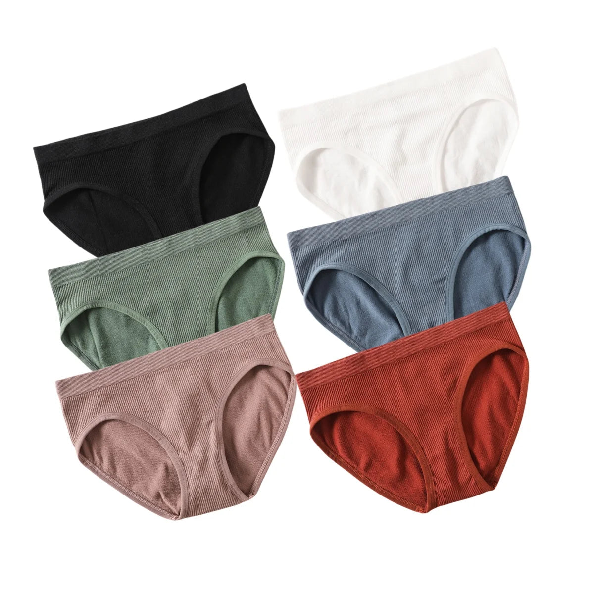 6Pcs/Set Women's Seamless Briefs Sports Underwear Female Underpants Low Rise Stretch Underwear Sexy Lingerie Soft Panty