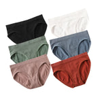 6Pcs/Set Women's Seamless Briefs Sports Underwear Female Underpants Low Rise Stretch Underwear Sexy Lingerie Soft Panty