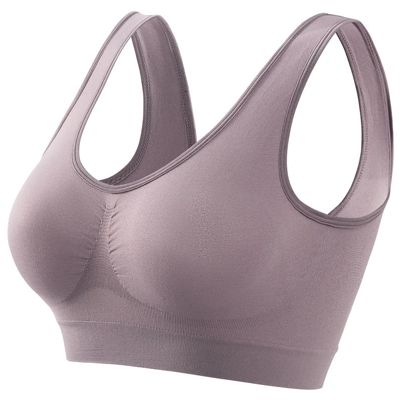 Women Wide Strap Seamless Tank Bra Without Pads Plus Size Knit Sports Bralette Wireless Bra Vest Crop Top Sexy Lingerie S-5XL