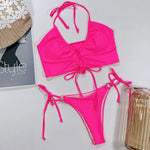 5 Colors Sexy Bikini Swimwear Swimsuit Women Leopard Push Up Drawstring Bikinis Set Bathing Suit Beach Bikini Female Banadores