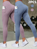 1/2 Pcs Super Soft Sports Leggings With Pockets For Women High Waisted Workout Yoga Running Push Up Fitness Tight Pants Women's
