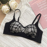 Sexy Push Up Lace Bralette Small Bust Wirefree Comfort Summer Ultra Thin Adjustable Straps Anti-Sagging Lingerie Set S-XL Bra