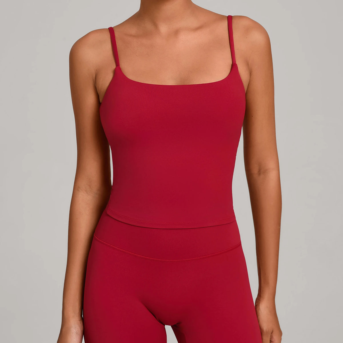 GYM Tank Top With Built In Bra women's Yoga clothing running Square Neck fitness vest beautiful back sports Workout