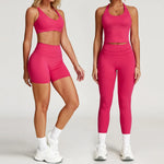 Yoga Set 2PCS Women Tracksuit Nude Feeling Workout Sets Gym Clothes Push Up Fitness Running Sportwear Sport Bra Leggings Suit