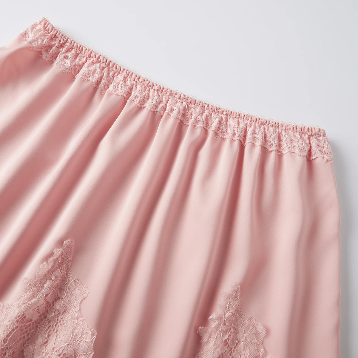 Summer Women's Satin Short Skirts Elastic Waist Lace Patchwork Skirts Half Slip Skirts Fashion