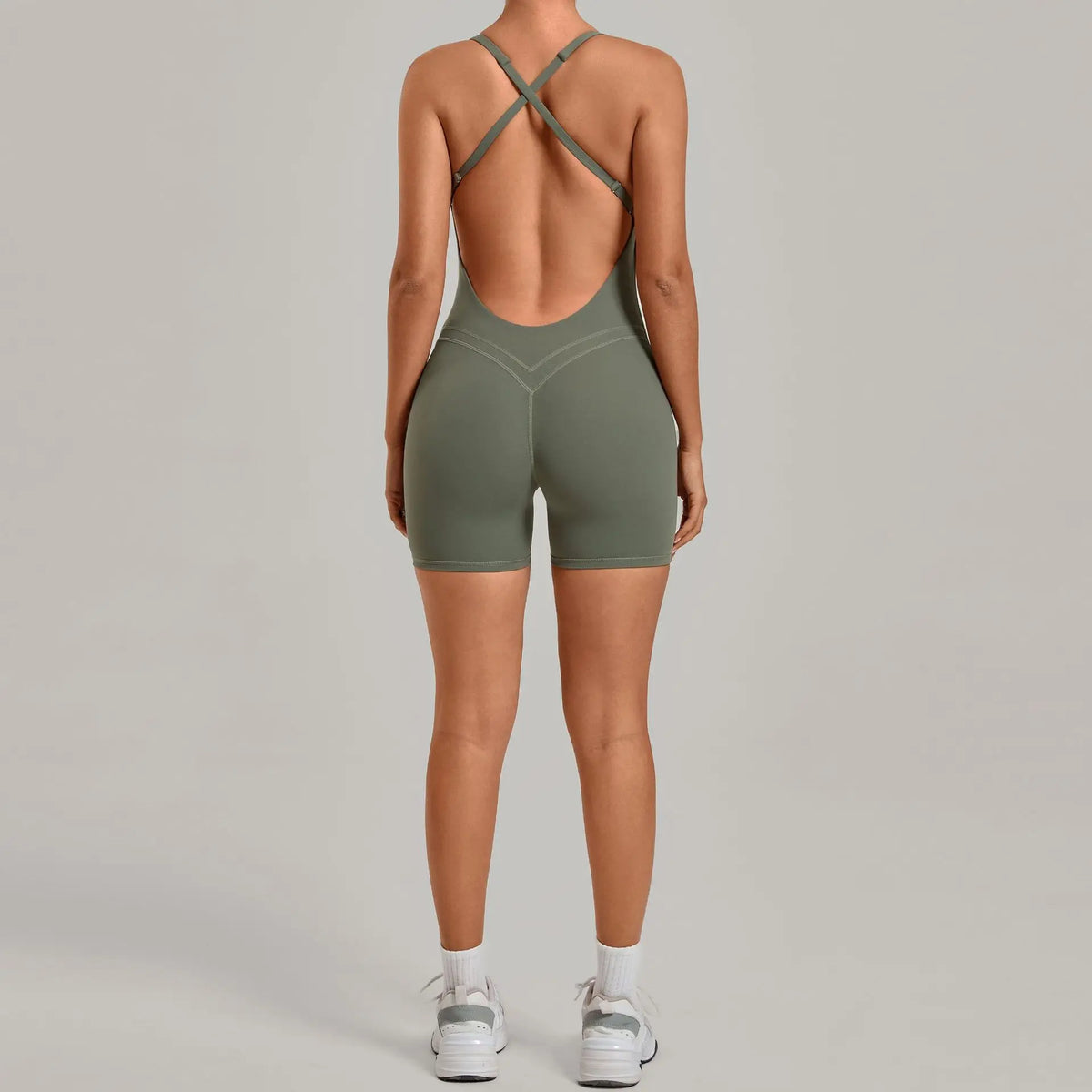 Women's Seamless Yoga Jumpsuits Sports Fitness Hip-lifting Sleeveless Backless One-piece Workout Gym Training Leggings Bodysuits