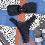 Wrinkled Bandeau High Cut Bikini Women Swimwear Female Swimsuit Two-Pieces Bikini Set Strapless Bather Bathing Suit Swim V3367