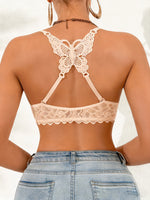1Pcs Lace Butterfly Women's Sexy Bras French Front Closure Push up Bra Non-Padded Comfortable Versatile Back Design Top