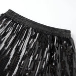 Fashion Women Summer Sequin Shorts Elastic Waist Wide Leg Loose Mini Short Pants Daily Casual Going Out