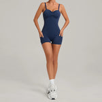 Womens Two Way Wear Bodysuit Sleeveless Yoga Stretch One Piece Romper Sexy Fitness Side Pockets Sportwears Bodysuit