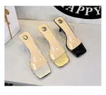 BIGTREE Sexy Silver PVC Transparent Crystal Womens Slippers 2026 Summer Square Toe Thin High Heels Sandals Ladies Shoes