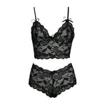 2026 New Floral Thin Lace Lingerie Set Women Triangle Cup Bralette Adjustable Strap Printed Intimate Underwear Suit