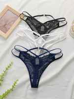 3 Pcs Lace Thong Fashionable Multi-color Thong Sexy Lingerie Lightweight and Easyto Clean Women's Underwear C937