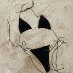 New Bandeau Biquini Sexy Bikini Women Swimsuit 2025 Female Swimwear Shiny Botton Swimming Suit Halter Bodysuit Beach Outfits
