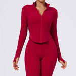 Hearuisavy Summer Ultra-Soft Fabrics Tight Sports Jackets Women Zipper Gym Yoga Clothes Female Quick-Dry Long Sleeve Sportswear