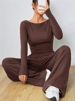 New Women's Home Clothes Sleepwear Loose Wide Leg Pants Two Piece Set Soft and Comfortable Sports and Leisure Fashion Set Hot