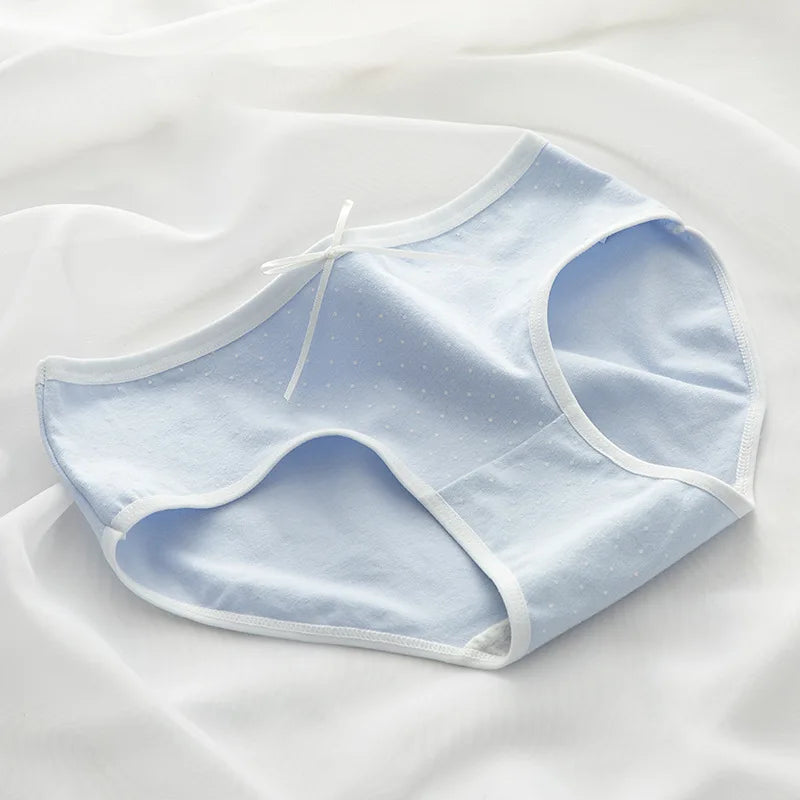 1PC Women Cotton Briefs Girls Underwear Low Waist Panties Japanese Style Underpants Comfort Bow Ladies Sexy Lingerie M-XL