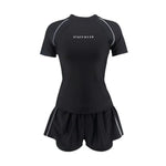 Sports Swimsuit, Swimsuit, Women's New Plus Size Two-piece Set, Short Sleeved, Student Hot Spring Conservative Swimsuit